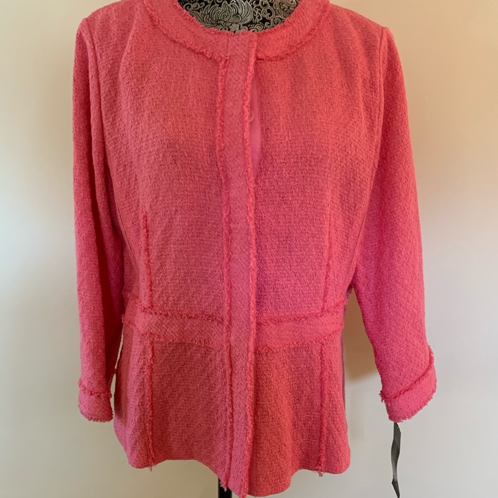 Lafayette 148 Pink Button-down Knit jacket NWT